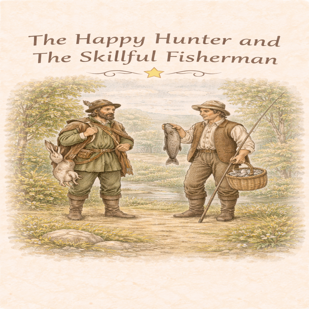 The Happy Hunter and The Skillful Fisherman